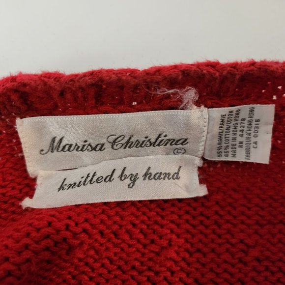 Vtg 80s/90s Marisa Christina Hand Knit Dogs Novelty Sweater Womens M, Flawed - Picture 11 of 12